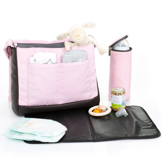 ABC Design Wickeltasche Urban - inkl. Wickelauflage und Zubehör - Rose