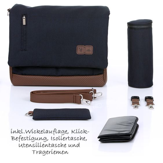 ABC Design Wickeltasche Urban - inkl. Wickelauflage und Zubehör - Shadow