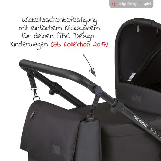 ABC Design Wickeltasche Urban - inkl. Wickelunterlage & viel Zubehör - Classic Edition - Ink