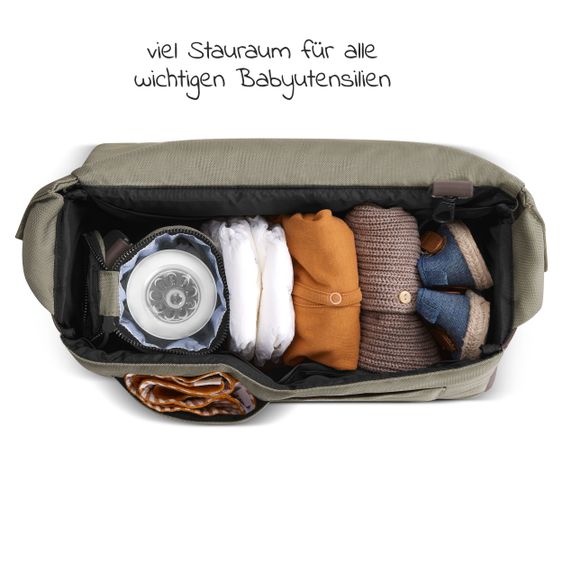 ABC Design Wickeltasche Urban - inkl. Wickelunterlage & viel Zubehör - Classic Edition - Reed