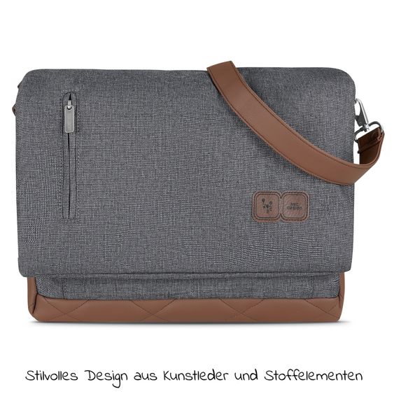 ABC Design Wickeltasche Urban - inkl. Wickelunterlage & viel Zubehör - Diamond Edition - Asphalt