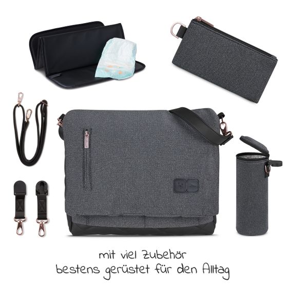 ABC Design Wickeltasche Urban - inkl. Wickelunterlage & viel Zubehör - Diamond Edition - Bubble