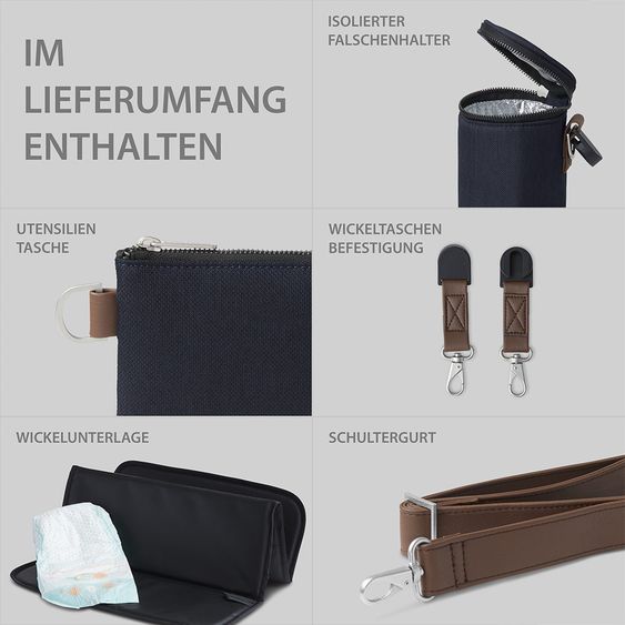 ABC Design Wickeltasche Urban - inkl. Wickelunterlage & viel Zubehör - Shadow