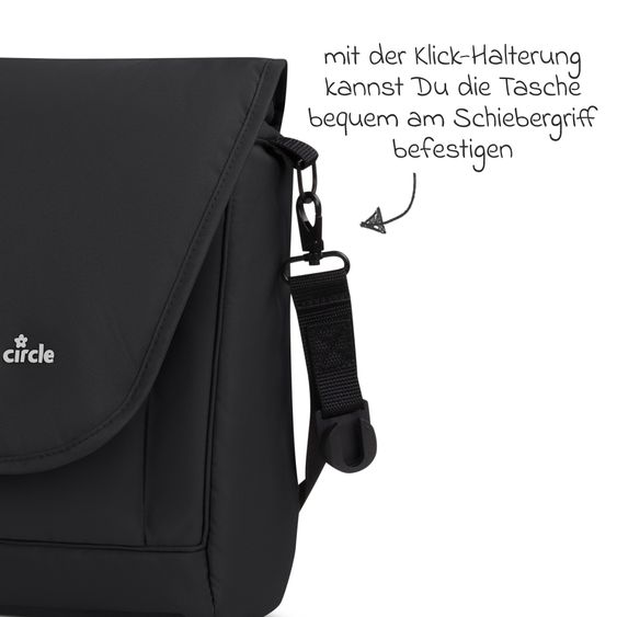 ABC Design Set di accessori per passeggino con borsa fasciatoio Easy, coprigambe invernale, parapioggia e zanzariera - Nero