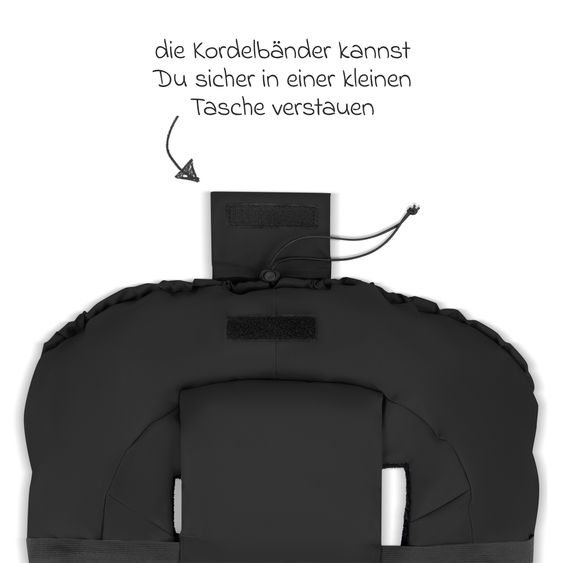 ABC Design Set di accessori per passeggino con borsa fasciatoio Easy, coprigambe invernale, parapioggia e zanzariera - Nero