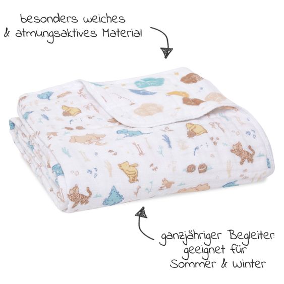 aden + anais Cuddle blanket gauze 4-ply 120 x 120 cm - Winnie in the woods