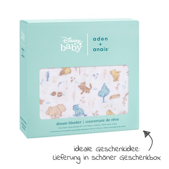 aden + anais Cuddle blanket gauze 4-ply 120 x 120 cm - Winnie in the woods