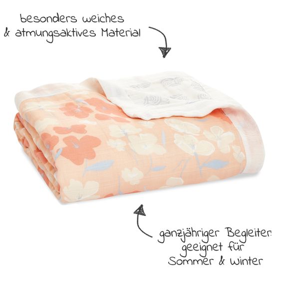 aden + anais Kuscheldecke - Silky Soft Mull 4-lagig 120 x 120 cm - Koi Pond