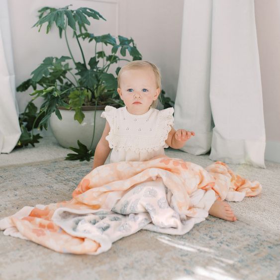 aden + anais Kuscheldecke - Silky Soft Mull 4-lagig 120 x 120 cm - Koi Pond