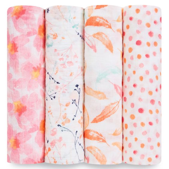 aden + anais Mulltücher 4er Pack Swaddels 120 x 120 cm - Petal Blooms