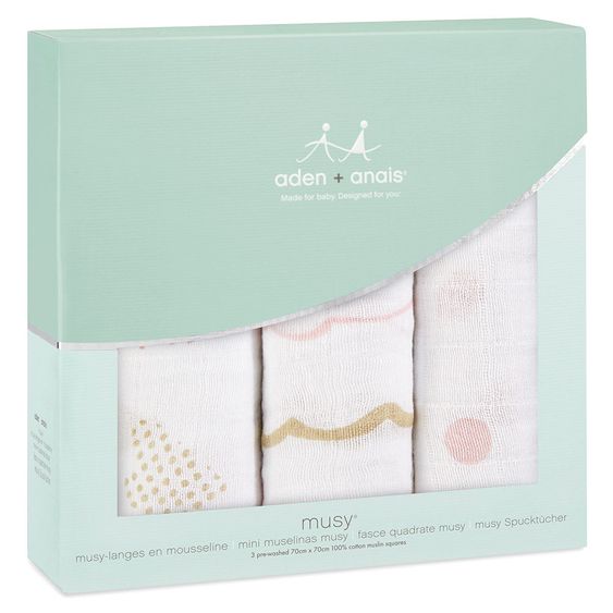 aden + anais Mullwindel 3er Pack Classic Musy 70 x 70 cm - Heart Breaker