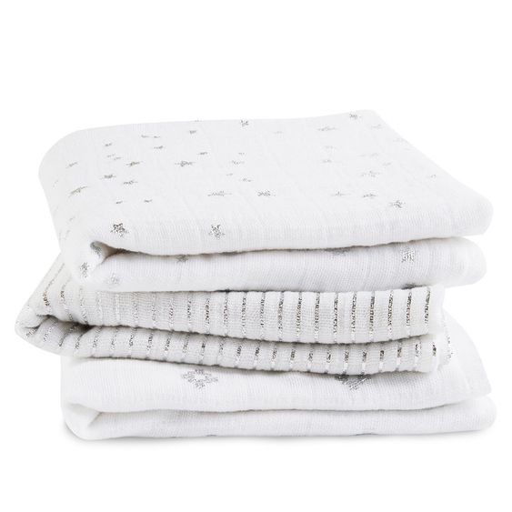 aden + anais Mullwindel 3er Pack Classic Musy 70 x 70 cm - Metallic Silber