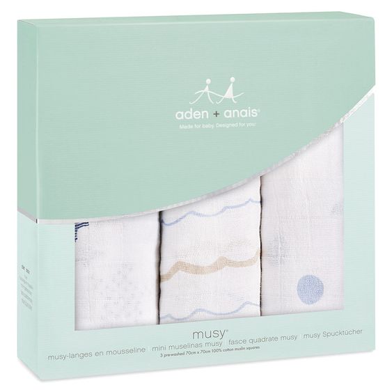 aden + anais Mullwindel 3er Pack Classic Musy 70 x 70 cm - Rock Star