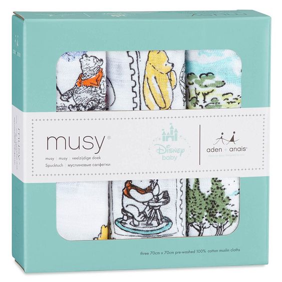 aden + anais Gauze diaper 3-pack Classic Musy 70 x 70 cm - Winnie The Pooh
