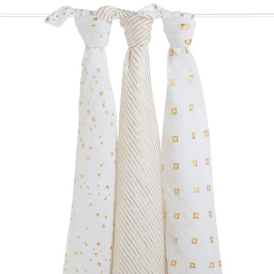 aden + anais Mullwindel 3er Pack Classic Swaddles 120 x 120 cm - Metallic Gold