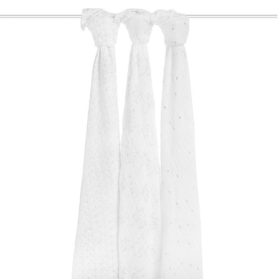 aden + anais Mullwindel 3er Pack Classic Swaddles 120 x 120 cm - Metallic Silver Deco
