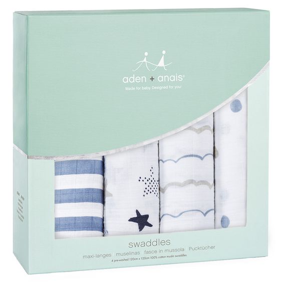 aden + anais Mullwindel 4er Pack Classic Swaddles 120 x 120 cm - Rock Star