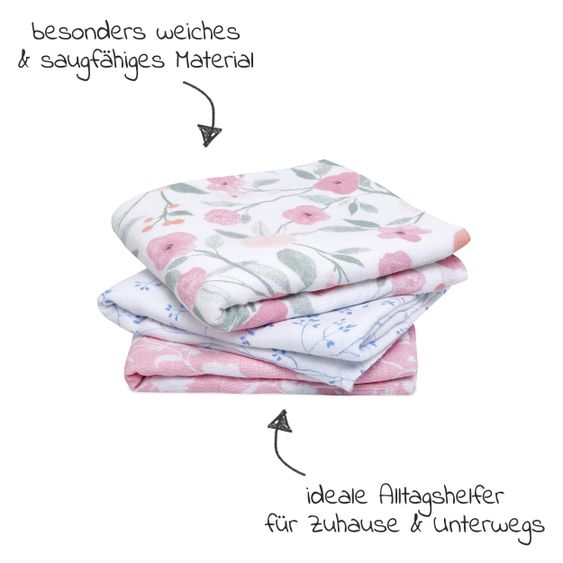 aden + anais Mullwindel / Mulltuch / Pucktuch - 3er Pack Classic Musy 70 x 70 cm - Ma Fleur
