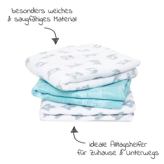 aden + anais Mullwindel / Mulltuch / Pucktuch - 3er Pack Classic Musy 70 x 70 cm - Now + Zen