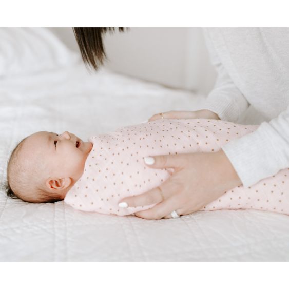 aden + anais Mullwindel / Mulltuch / Pucktuch - Classic Swaddles - 4er Pack - 120 x 120 cm - Dahlias - Weiß Rosa