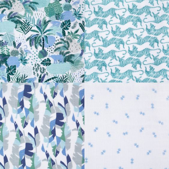 aden + anais Mullwindel / Mulltuch / Pucktuch - Classic Swaddles - 4er Pack - 120 x 120 cm - Dancing Tigers