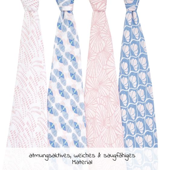 aden + anais Mullwindel / Mulltuch / Pucktuch - Classic Swaddles - 4er Pack  - 120 x 120 cm - Deco Collection