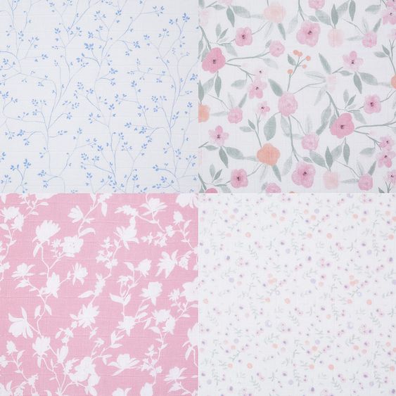 aden + anais Pannolino di garza / Panno di garza / Panno Puck - Fasce classiche - Confezione da 4 - 120 x 120 cm - Ma Fleur