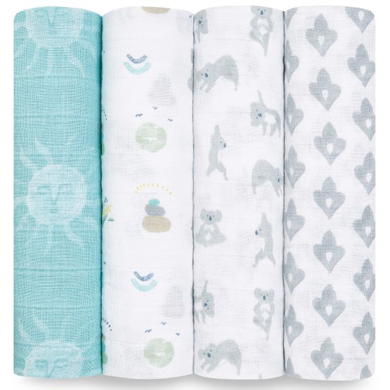 aden + anais Mullwindel / Mulltuch / Pucktuch - Classic Swaddles - 4er Pack - 120 x 120 cm - Now + Zen