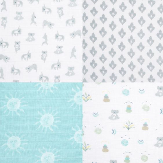 aden + anais Mullwindel / Mulltuch / Pucktuch - Classic Swaddles - 4er Pack - 120 x 120 cm - Now + Zen