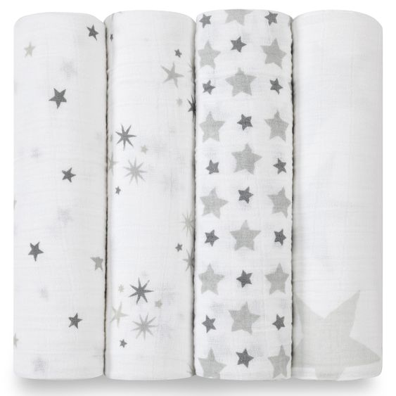 aden + anais Mullwindel / Mulltuch / Pucktuch - Classic Swaddles - 4er Pack - 120 x 120 cm - Twinkle