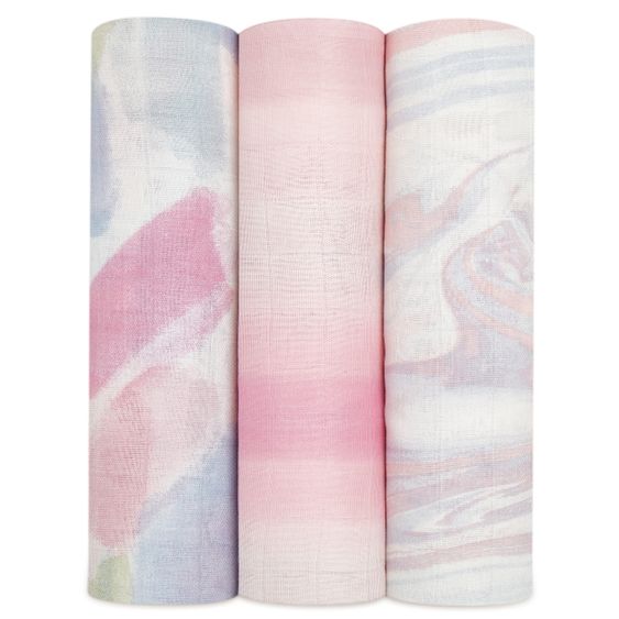 aden + anais Mullwindel / Mulltuch / Pucktuch - Swaddles Silky Soft 3er Pack - 120 x 120 cm - Florentine