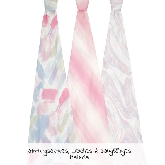 aden + anais Mullwindel / Mulltuch / Pucktuch - Swaddles Silky Soft 3er Pack - 120 x 120 cm - Florentine