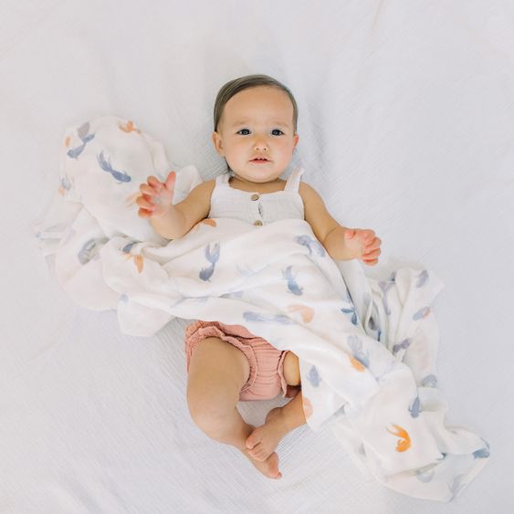 aden + anais Mullwindel / Mulltuch / Pucktuch - Swaddles Silky Soft 3er Pack - 120 x 120 cm - Koi Pond