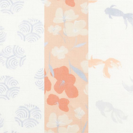 aden + anais Mullwindel / Mulltuch / Pucktuch - Swaddles Silky Soft 3er Pack - 120 x 120 cm - Koi Pond