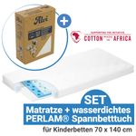 2-tlg. Matratzen-Set für Kinderbetten 70 x 140 cm / Babymatratze Farm + Spannbetttuch PERLAM® - Natur