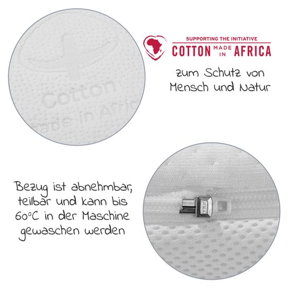 Alvi 2-tlg. Matratzen-Set für Kinderbetten 70 x 140 cm / Babymatratze Farm + Spannbetttuch PERLAM® - Natur