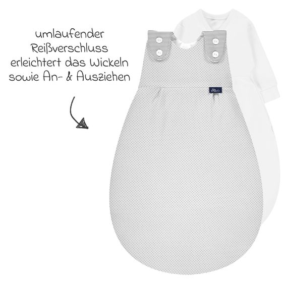 Alvi 2-tlg. Schlafsack Baby-Mäxchen - Dots - Grey - Gr. 56/62