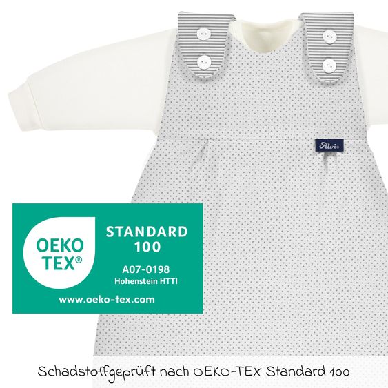 Alvi 2-tlg. Schlafsack Baby-Mäxchen - Dots - Grey - Gr. 56/62