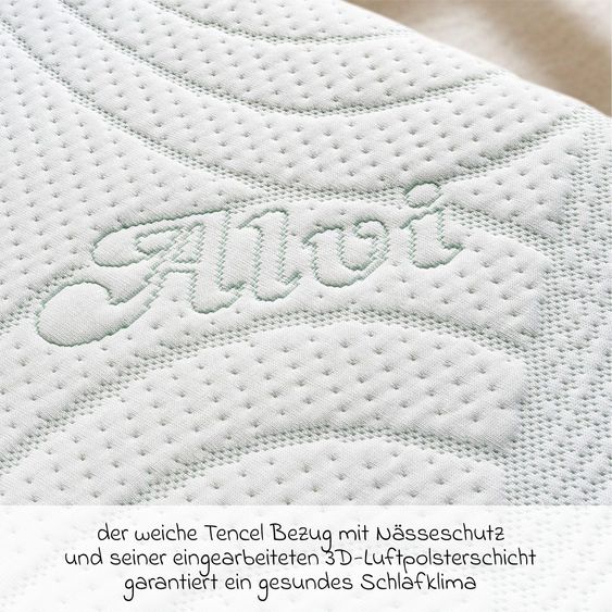 Alvi 3-piece mattress set for stroller 75 x 33 cm - White & Silver Gray
