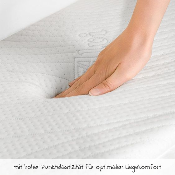 Alvi 3-piece mattress set for stroller 75 x 33 cm - White & Silver Gray