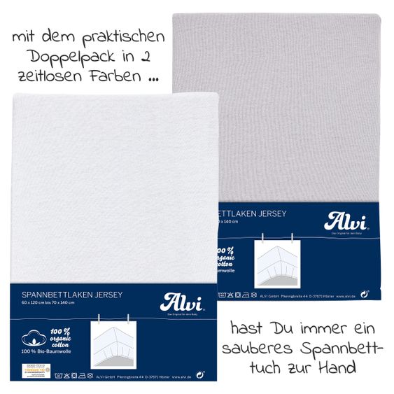 Alvi Set di 4 pezzi per culle 70 x 140 cm / Materasso per bambini Eco Planet + fodera per letto + 2 lenzuola