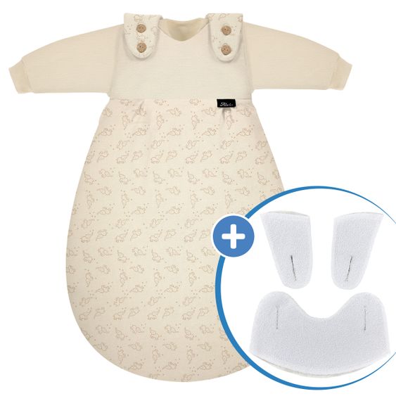 Alvi 4-tlg. Schlafsack-Set für Neugeborene / Baby-Mäxchen Bio-Baumwolle Gr.50/56 + Spuckschutz Clean & Dry Cover - Starfant