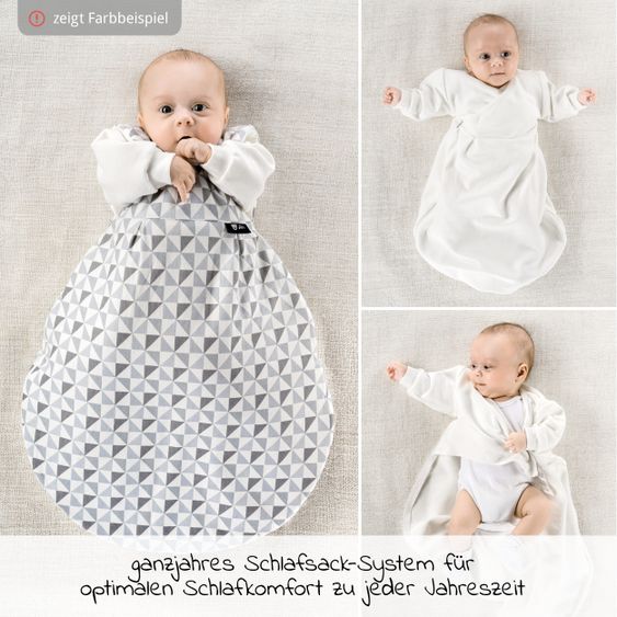 Alvi 4-tlg. Schlafsack-Set für Neugeborene / Baby-Mäxchen Bio-Baumwolle Gr.50/56 + Spuckschutz Clean & Dry Cover - Starfant