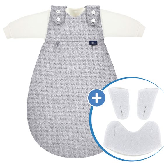Alvi 4-tlg. Schlafsack-Set für Neugeborene / Baby-Mäxchen Special Fabric Gr.50/56 + Spuckschutz Clean & Dry Cover - Piqué