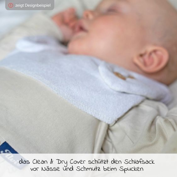 Alvi 4-tlg. Schlafsack-Set für Neugeborene / Baby-Mäxchen Special Fabric Gr.50/56 + Spuckschutz Clean & Dry Cover - Piqué