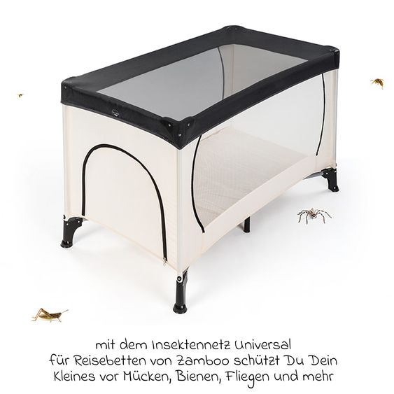 Alvi 5-tlg. Zubehör-Set für Reisebetten 60 x 120 cm - Reisebettmatratze Komfort klappbar + Wasserdichte Betteinlage + 2 weiße Spannbettlaken + Insektenschutz