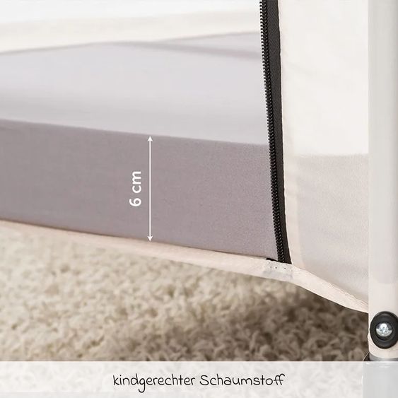 Alvi 5-tlg. Zubehör-Set für Reisebetten 60 x 120 cm - Reisebettmatratze Komfort klappbar + Wasserdichte Betteinlage + 2 weiße Spannbettlaken + Insektenschutz