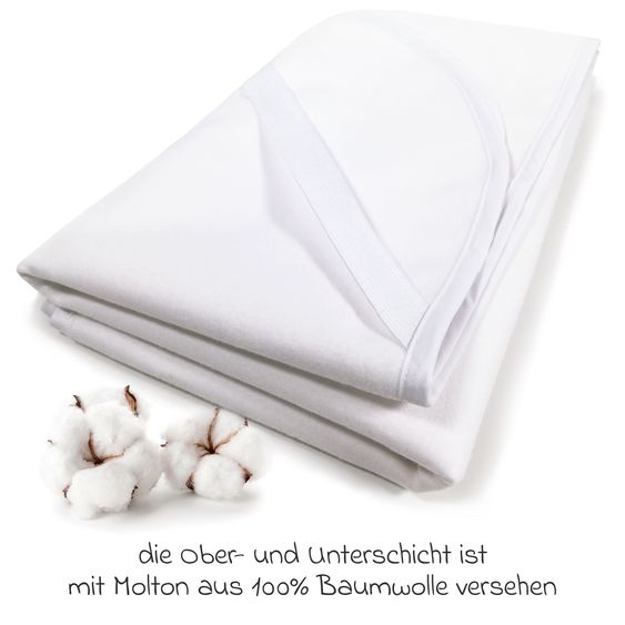 Alvi 5-tlg. Zubehör-Set für Reisebetten 60 x 120 cm - Reisebettmatratze Komfort klappbar + Wasserdichte Betteinlage + 2 weiße Spannbettlaken + Insektenschutz
