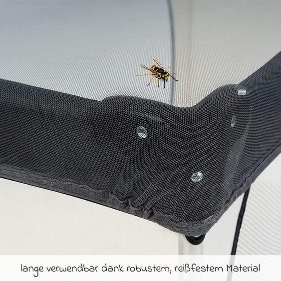 Alvi 5-tlg. Zubehör-Set für Reisebetten 60 x 120 cm - Reisebettmatratze Mosaik rollbar + Wasserdichte Betteinlage + 2 weiße Spannbettlaken + Insektenschutz