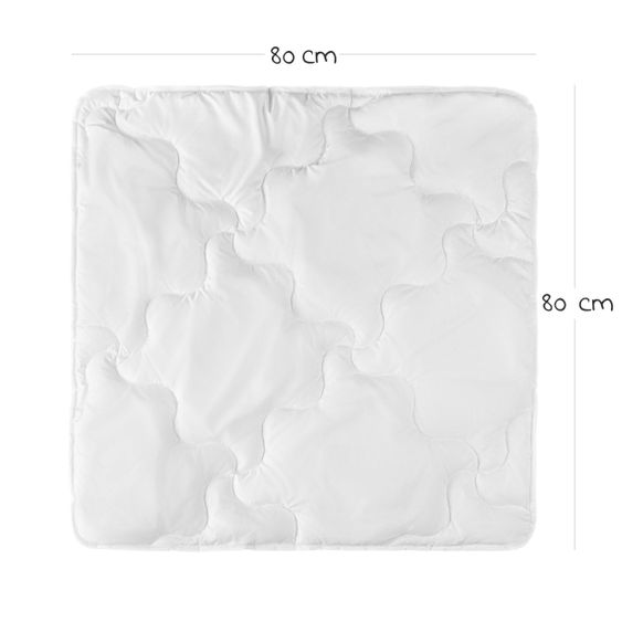 Alvi Set completo di 7 pezzi per letto aggiuntivo e culla 90x40 cm / materasso + lenzuola + set di trapunte + biancheria da letto - Orso Bruno - Bianco